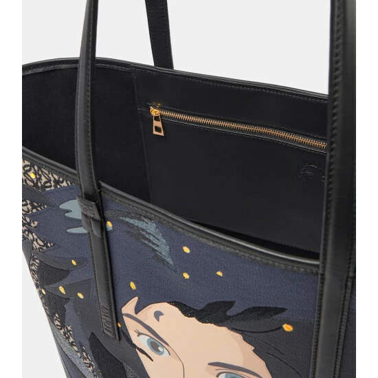 Loewe X Howl's Moving Castle Leather And Canvas Tote Bag 1 Loewe X Howl's Moving Castle Leather And Canvas Tote Bag