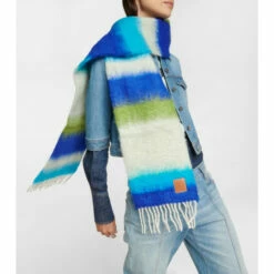 Loewe Striped Mohair-blend Scarf