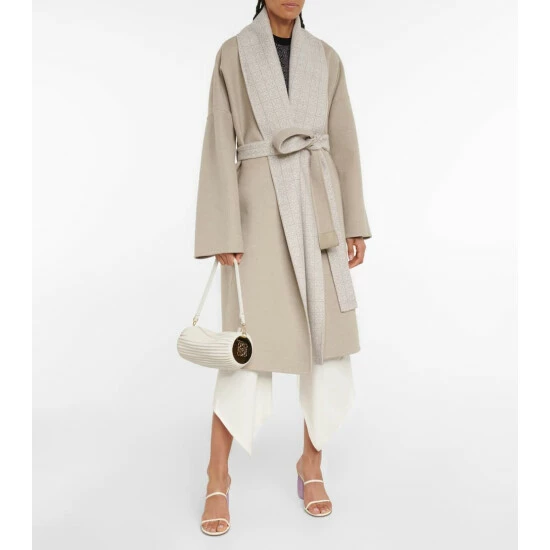 Loewe Anagram Jacquard Wool Coat 1 Loewe Anagram Jacquard Wool Coat