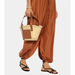 Loewe Small Leather-trimmed Basket Tote