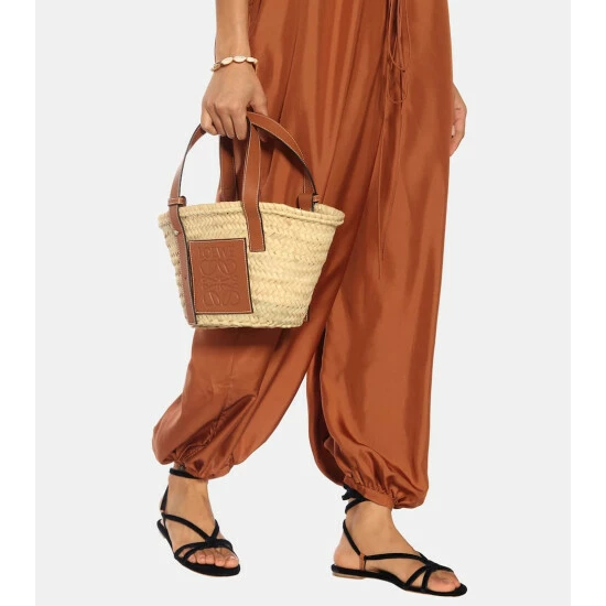 Loewe Small Leather-trimmed Basket Tote 1 Loewe Small Leather-trimmed Basket Tote