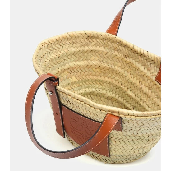 Loewe Small Leather-trimmed Basket Tote 2 Loewe Small Leather-trimmed Basket Tote - Image 2