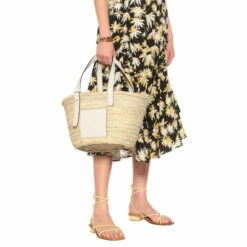 Loewe Medium Leather-trimmed Basket Tote