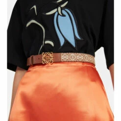 Loewe Anagram Jacquard Leather Belt