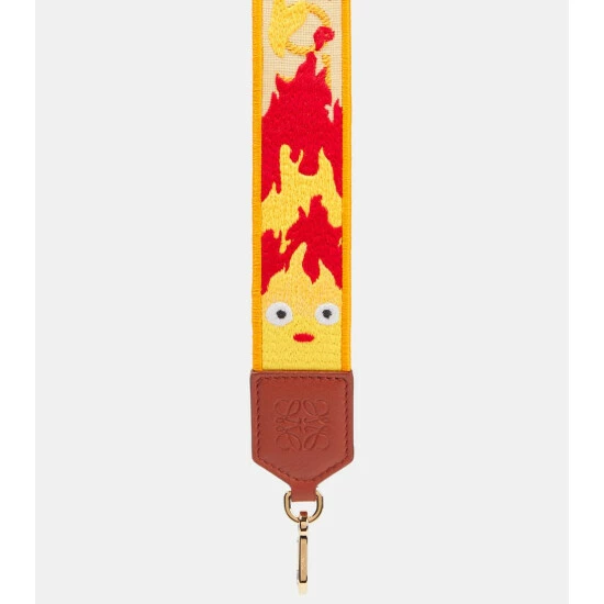 Loewe X Howl's Moving Castle Calcifer Jacquard And Leather Bag Strap 2 Loewe X Howl's Moving Castle Calcifer Jacquard And Leather Bag Strap - Image 2