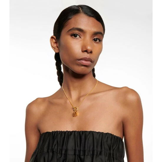 Loewe Anagram 24kt Gold-plated Sterling Silver Necklace 2 Loewe Anagram 24kt Gold-plated Sterling Silver Necklace - Image 2