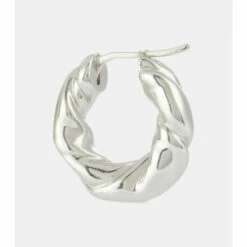 Loewe Twisted Sterling Silver Hoop Earrings