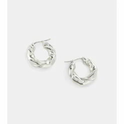 Loewe Twisted Sterling Silver Hoop Earrings -Loewe Shop unnamed file 1482