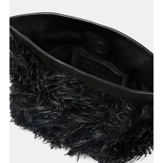 Loewe X Howl's Moving Castle Flamenco Mini Leather And Raffia Clutch 2 Loewe X Howl's Moving Castle Flamenco Mini Leather And Raffia Clutch - Image 2