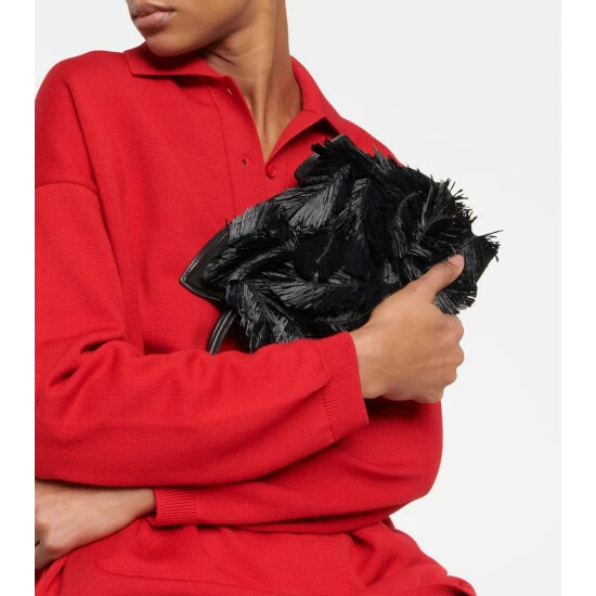 Loewe X Howl's Moving Castle Flamenco Mini Leather And Raffia Clutch 5 Loewe X Howl's Moving Castle Flamenco Mini Leather And Raffia Clutch - Image 5