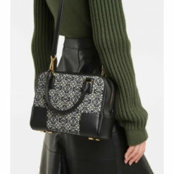 Loewe Amazona 19 Square Jacquard And Leather Tote