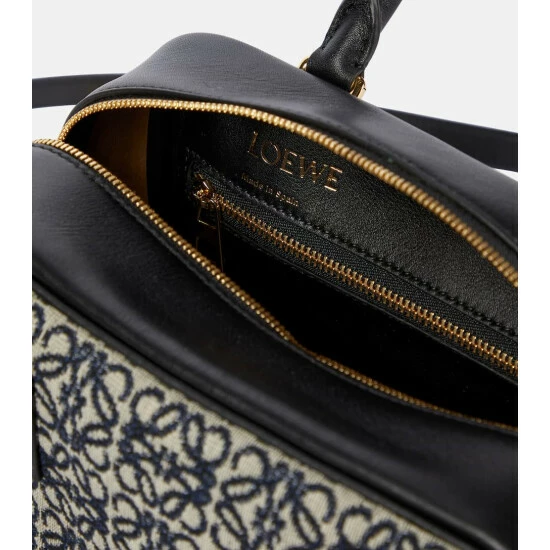 Loewe Amazona 19 Square Jacquard And Leather Tote 2 Loewe Amazona 19 Square Jacquard And Leather Tote - Image 2