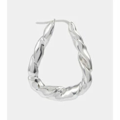 Loewe Twisted Sterling Silver Hoop Earrings