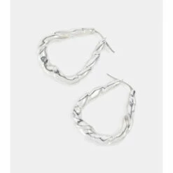 Loewe Twisted Sterling Silver Hoop Earrings -Loewe Shop unnamed file 1618