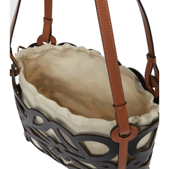Loewe Anagram Small Leather And Canvas Cutout Tote 2 Loewe Anagram Small Leather And Canvas Cutout Tote - Image 2