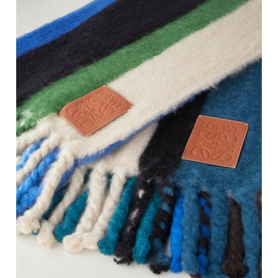 Loewe Anagram Striped Mohair And Wool Blanket 2 Loewe Anagram Striped Mohair And Wool Blanket - Image 2