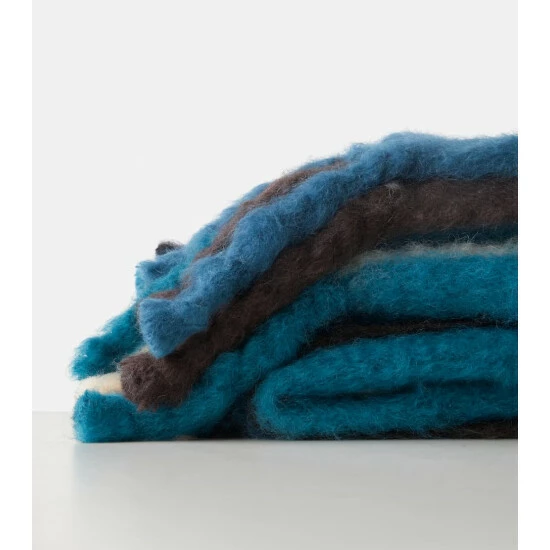 Loewe Anagram Striped Mohair And Wool Blanket 3 Loewe Anagram Striped Mohair And Wool Blanket - Image 3