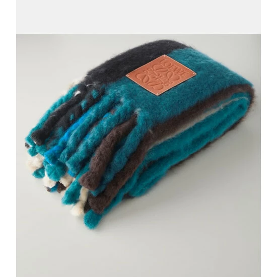 Loewe Anagram Striped Mohair And Wool Blanket 4 Loewe Anagram Striped Mohair And Wool Blanket - Image 4