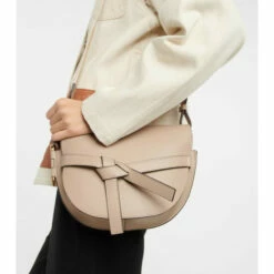 Loewe Gate Dual Small Leather And Jacquard Shoulder Bag