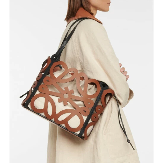 Loewe Anagram Small Cutout Leather Tote 1 Loewe Anagram Small Cutout Leather Tote