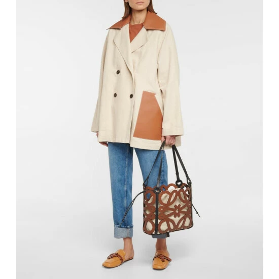 Loewe Anagram Small Cutout Leather Tote 4 Loewe Anagram Small Cutout Leather Tote - Image 4