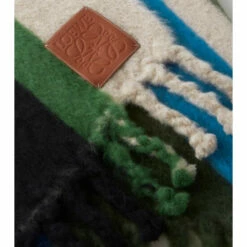 Loewe Striped Mohair And Wool Blanket