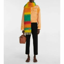 Loewe Striped Mohair And Wool Scarf