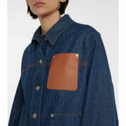 Loewe Anagram Leather-trimmed Denim Jacket 6 Loewe Anagram Leather-trimmed Denim Jacket -Loewe Shop unnamed file 1936