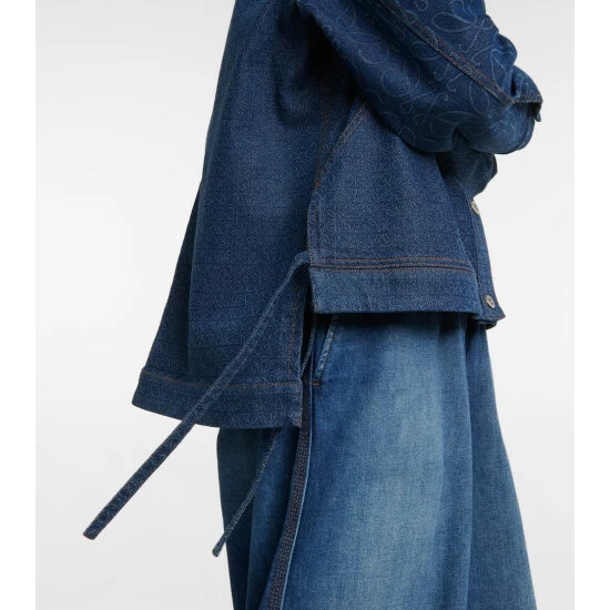 Loewe Anagram Leather-trimmed Denim Jacket 4 Loewe Anagram Leather-trimmed Denim Jacket - Image 4