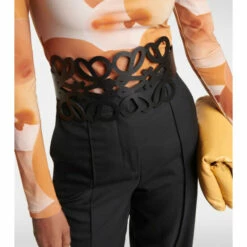 Loewe Anagram Cutout Leather Corset Belt