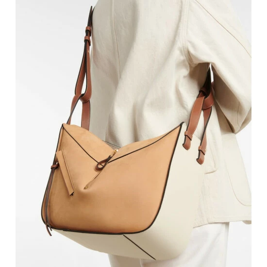 Loewe Hammock Small Suede And Leather Shoulder Bag 1 Loewe Hammock Small Suede And Leather Shoulder Bag