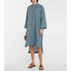 Loewe Linen-blend Midi Shirt Dress