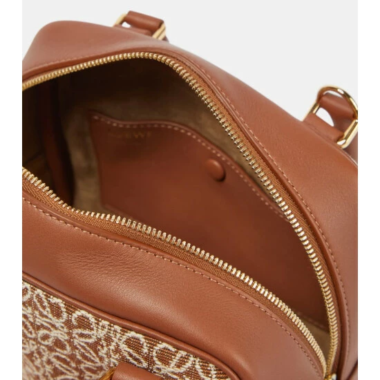 Loewe Amazona 19 Square Jacquard And Leather Tote 2 Loewe Amazona 19 Square Jacquard And Leather Tote - Image 2