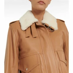 Loewe Shearling-collar Leather Bomber Jacket -Loewe Shop unnamed file 2532