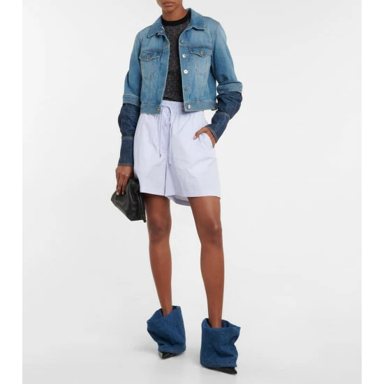 Loewe Denim And Leather Ankle Boots 1 Loewe Denim And Leather Ankle Boots