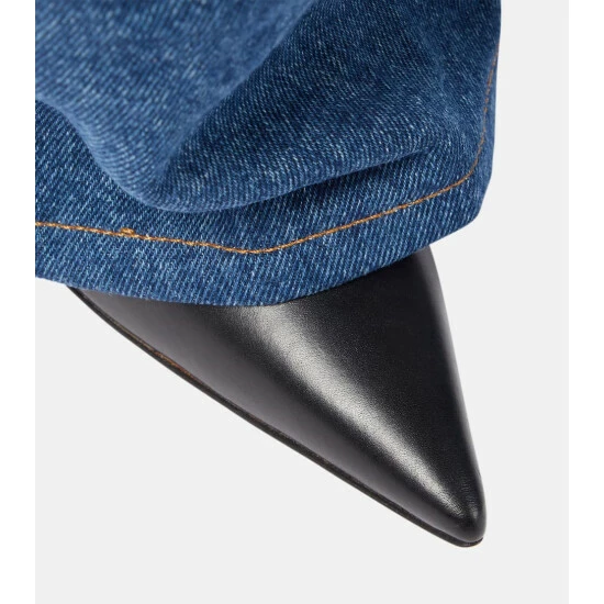 Loewe Denim And Leather Ankle Boots 5 Loewe Denim And Leather Ankle Boots - Image 5