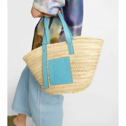 Loewe X Howl's Moving Castle Medium Leather-trimmed Basket Tote