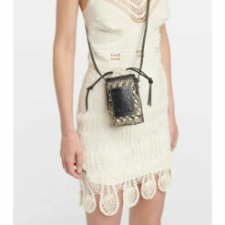 Loewe Cylinder Leather-trimmed Raffia Crossbody Bag