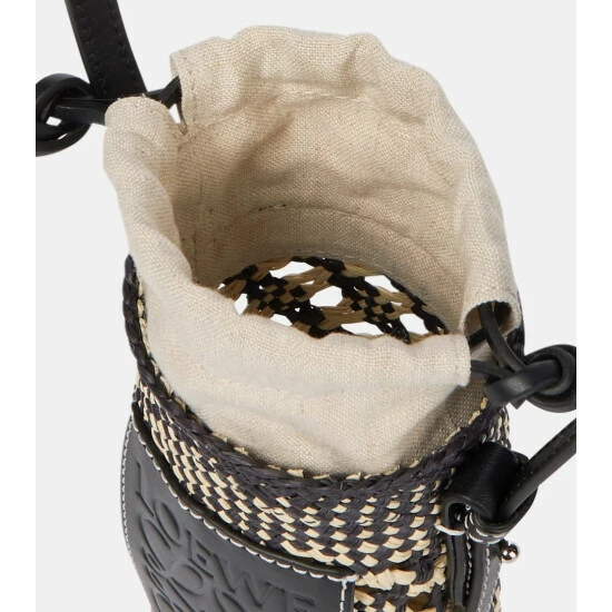 Loewe Cylinder Leather-trimmed Raffia Crossbody Bag 2 Loewe Cylinder Leather-trimmed Raffia Crossbody Bag - Image 2