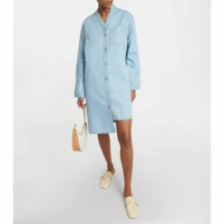 Loewe Asymmetric Denim Shirt Dress