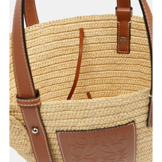 Loewe Elephant Small Raffia And Leather Tote 2 Loewe Elephant Small Raffia And Leather Tote - Image 2