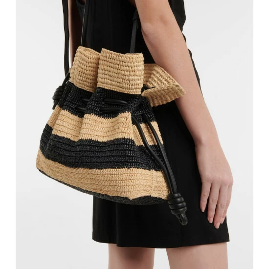 Loewe Paula's Ibiza Flamenco Small Striped Raffia Clutch 5 Loewe Paula's Ibiza Flamenco Small Striped Raffia Clutch - Image 5