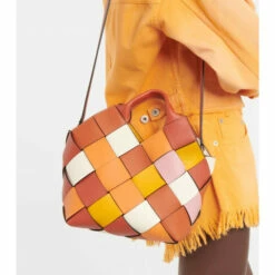 Loewe Paula's Ibiza Woven Basket Small Leather Tote