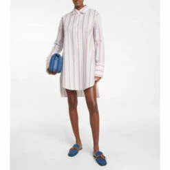 Loewe Striped Seersucker Shirt Dress