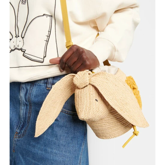 Loewe Bunny Small Raffia Bucket Bag 1 Loewe Bunny Small Raffia Bucket Bag