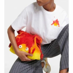 Loewe Shop 11 Loewe X Howl's Moving Castle Calcifer Flamenco Small Shearling Clutch