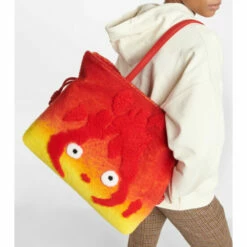 Loewe X Howl's Moving Castle Calcifer Flamenco Large Shearling Shoulder Bag -Loewe Shop unnamed file 3133