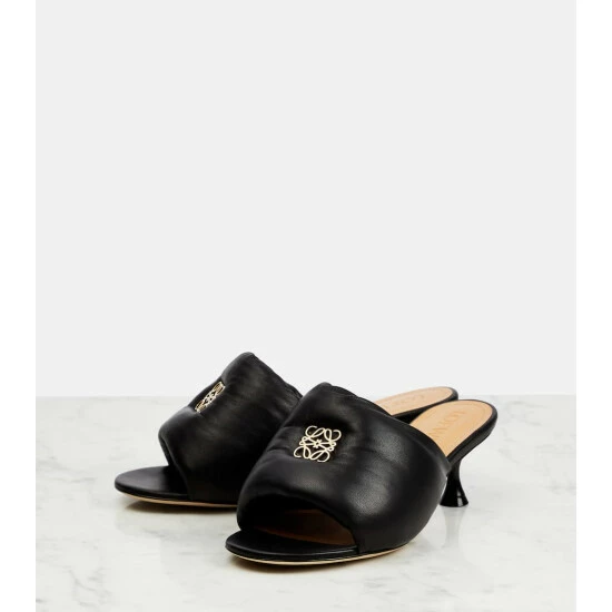 Loewe Anagram Padded Leather Mules 4 Loewe Anagram Padded Leather Mules - Image 4