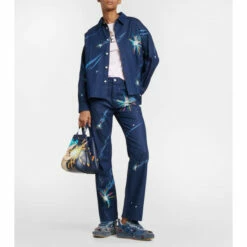 Loewe X Howl's Moving Castle Magical Sky Printed Denim Shirt Jacket