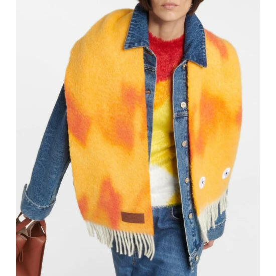 Loewe X Howl's Moving Castle Calcifer Wool And Mohair Scarf 1 Loewe X Howl's Moving Castle Calcifer Wool And Mohair Scarf